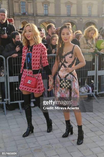 Fashion influencers, Dani Song and Aimee Song attend the Louis Vuitton show as part of the Paris Fashion Week Womenswear Spring/Summer 2018 on...