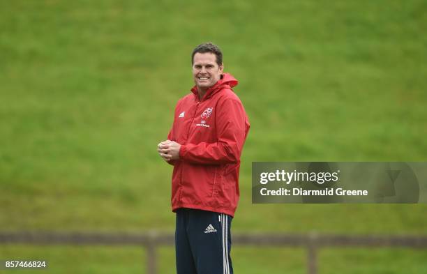 Limerick , Ireland - 4 October 2017; Munster director of rugby Rassie Erasmus during Munster Rugby Squad Training at the University of Limerick in...