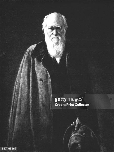 Charles Darwin 1883, ', . Painting held at The National Portrait Gallery, London. From Bibby's Annual 1912, [J. Bibby & Sons, Liverpool, 1912]....