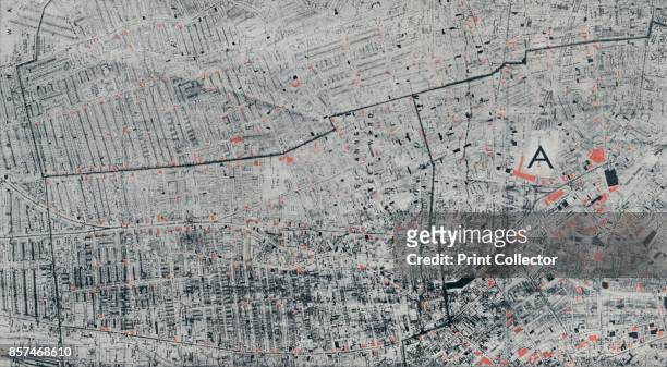 Public House Map of Liverpool', circa 1910, . A map of all the Public Houses in Liverpool marked in red, the black indicates the licensed house?s...