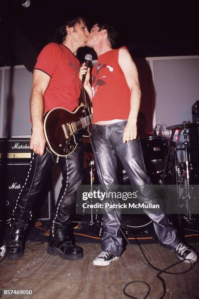 Stephen Trask, John Cameron Mitchell 'Hedwig and the Angry Inch' Party Spa, NYC July 18, 2001.