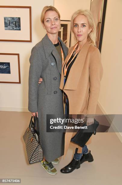 Jemma Wellesley, Marchioness of Douro, and Sarah Woodhead attend the Frieze Art Fair 2017 VIP Preview in Regent's Park on October 4, 2017 in London,...