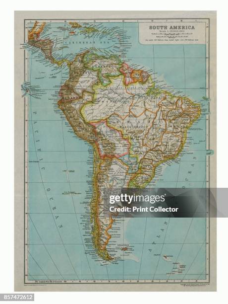 Map of South America, circa 1910. [Encyclopaedia Britannica Co]. Artist Gull Engraving Company.