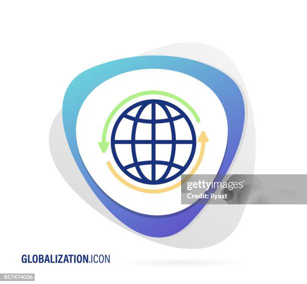 globalization icon - changing world stock illustrations
