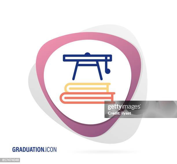 graduation icon - completion badge stock illustrations