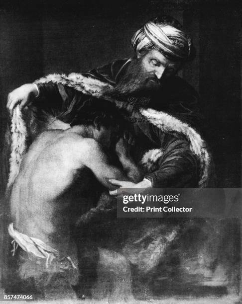 The Return of the Prodigal Son' . Painting held at the Kunsthistorisches Museum, Vienna. From Bibby's Annual 1911, [J. Bibby & Sons, Liverpool,...