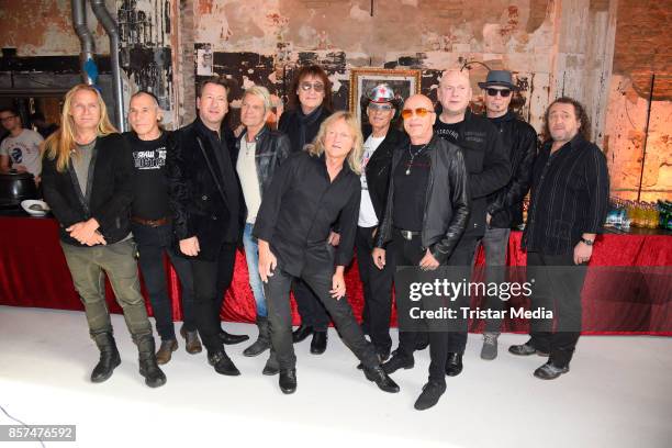 Rocklegenden Claudius Dreilich , Matthias Reim, Dieter Maschine Birr and Toni Krahl during the Rock Legenden Press Conference at Secret Garden on...