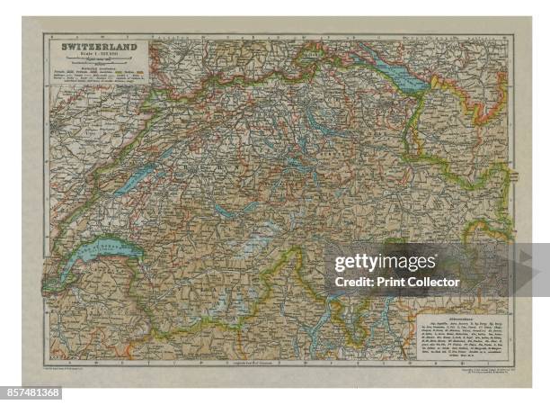 Map of Switzerland.Circa 1910. [Encyclopaedia Britannica Co]. Artist Unknown.