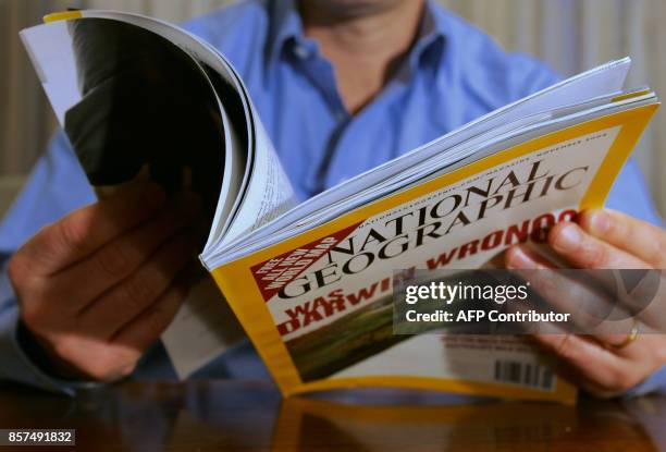 ANPJohn Seely, Vice-President International Consumer Marketing 07 February 2005 at his office at the National Geographic Headquarters in Washington,...