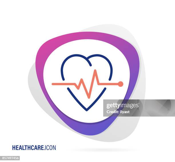 healthcare icon - listening to heartbeat stock illustrations