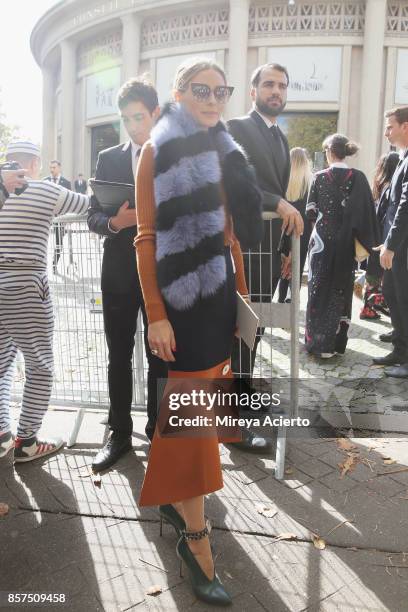 Model/actress, Olivia Palermo seen during Paris Fashion Week Womenswear Spring/Summer 2018 on October 3, 2017 in Paris, France.