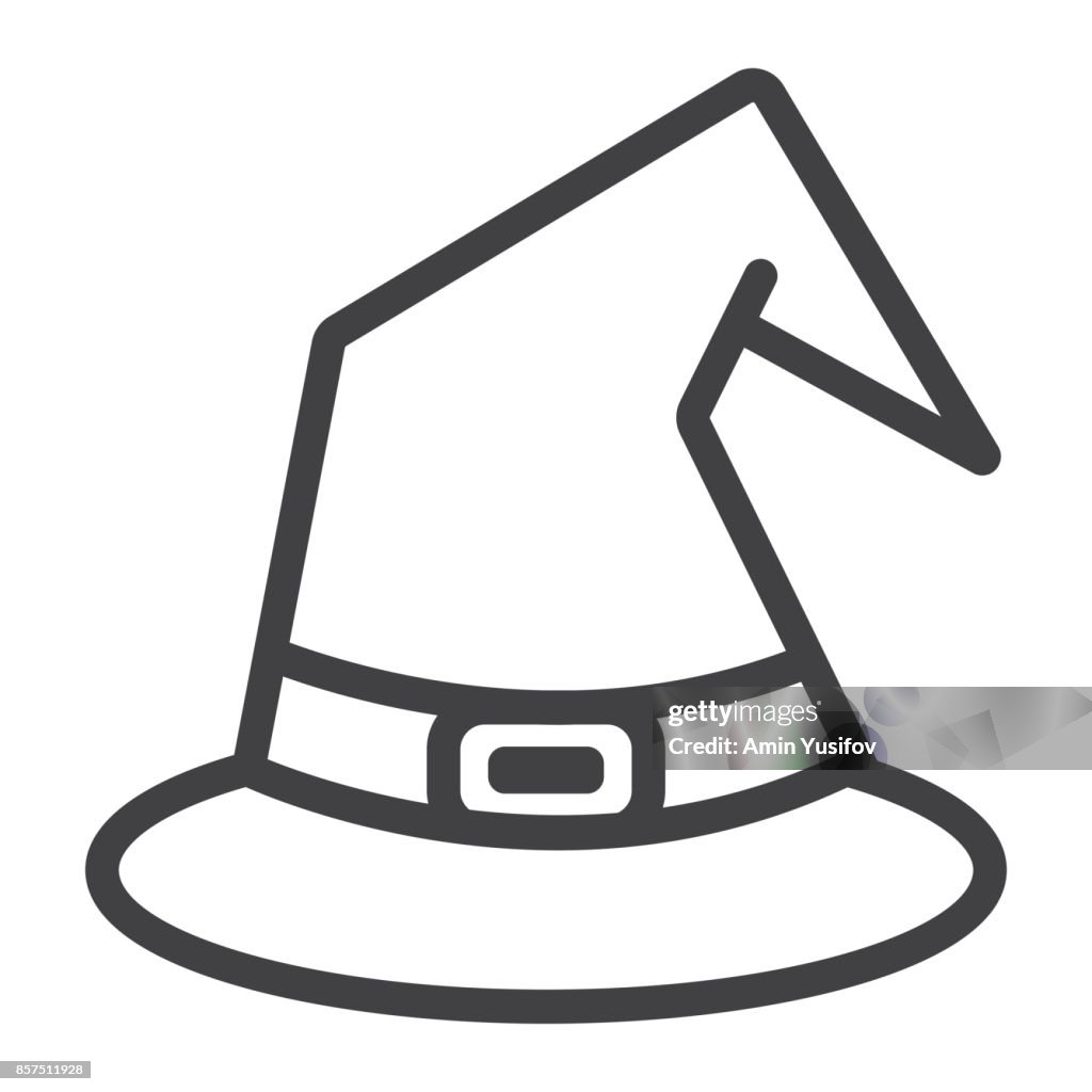 Halloween Chapeau De Sorcière Dessin Icône De Ligne Pour Le Chapeau Sorcière Halloween Et Effrayant Magicien Chapeau Signent Des Graphiques Vectoriels Un Dessin Linéaire Sur Un Fond Blanc Eps 10 Illustration - Getty Images