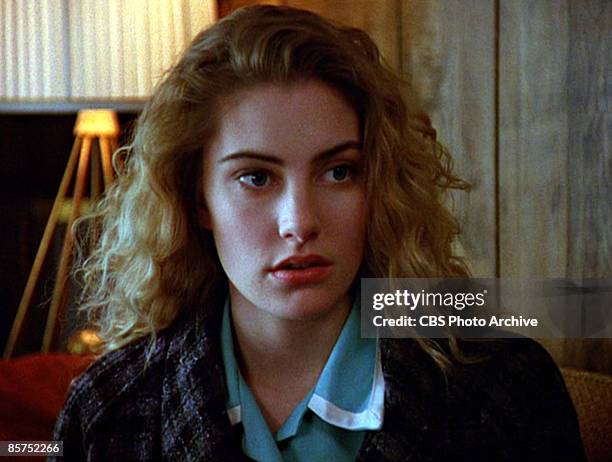 American actress Madchen Amick in a scene screen grab from the pilot episode of the television series 'Twin Peaks,' originally broadcast on April 8,...