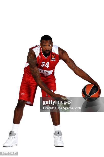 Cory Jefferson, #34 of AX Armani Exchange Olimpia Milan poses during AX Armani Exchange Olimpia Milan 2017/2018 Turkish Airlines EuroLeague Media Day...