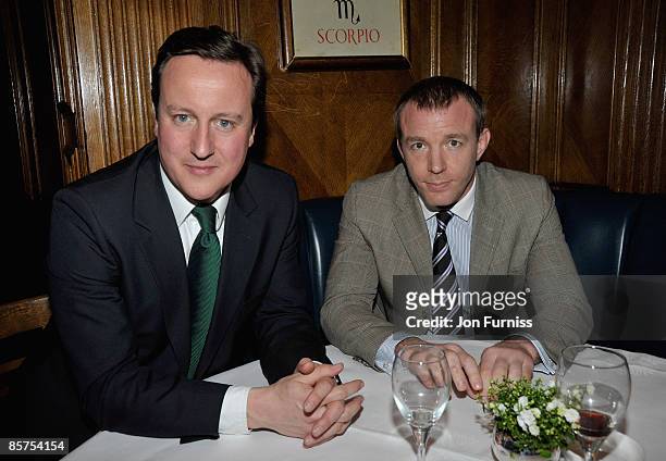 David Cameron MP and director Guy Richie attend the launch of Charlie Brooks' new novel "Citizen" at Tramp nightclub on April 1, 2009 in London,...