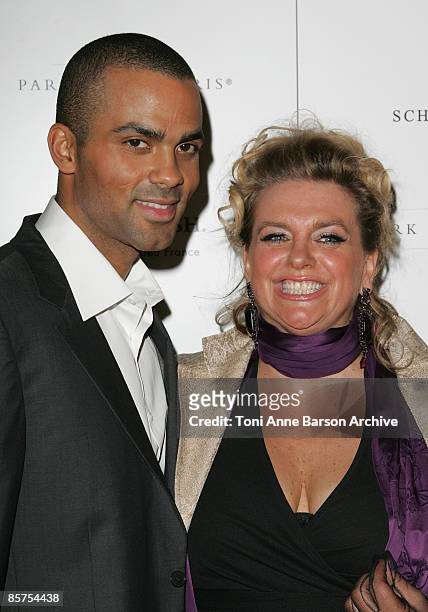 Tony Parker and Mother Pamela attends the Make a Wish, IWC Schaffhausen And Tony Parker - Gala Dinner on September 27, 2007 in Paris.