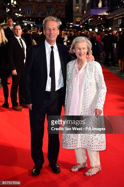 Jonathan Cavendisha and mother Diana Cavendish arriving for the Opening Night Gala screening of Breathe held at Odeon Leicester Square, London.