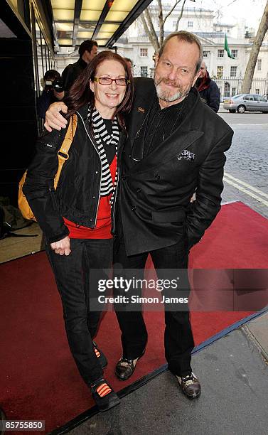 Terry Gilliam and his wife Maggie Weston attend the gala premiere of 'In The Loop' at Curzon Mayfair on April 1, 2009 in London, England.