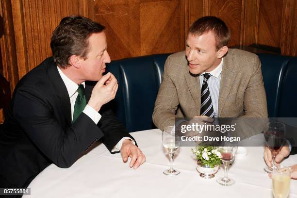 David Cameron and Guy Ritchie attend the book launch for Charlie Brooks' new book 'Citizen' at Tramp, Jermyn Street on April 1, 2009 in London,...