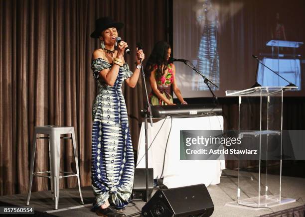 Sky Larrieux and Amel Larrieux perform onstage during the Coalition Against Trafficking In Women's 2017 Gala, Game Change: A Night Of Celebration at...