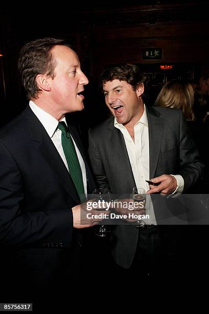 David Cameron and Charlie Brooks attend the book launch for Charlie Brook's new book 'Citizen' at Tramp, Jermyn Street on April 1, 2009 in London,...