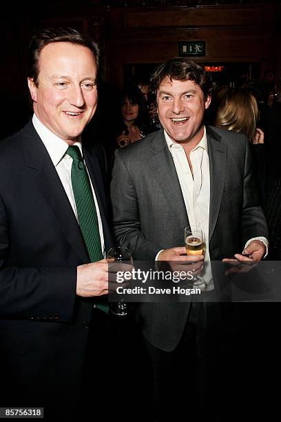 David Cameron and Charlie Brooks attend the book launch for Charlie Brook's new book 'Citizen' at Tramp, Jermyn Street on April 1, 2009 in London,...