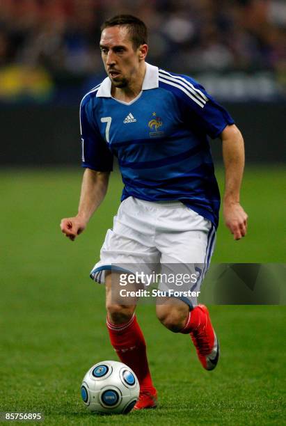 France player Franck Ribery in action during the group 7 FIFA2010 World Cup Qualifier between France and Lithuania at Saint Denis, Stade de France on...