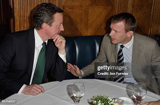 David Cameron MP and director Guy Richie attend the launch of Charlie Brooks' new novel "Citizen" at Tramp nightclub on April 1, 2009 in London,...