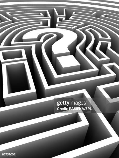 maze against white background - question mark pattern stock illustrations