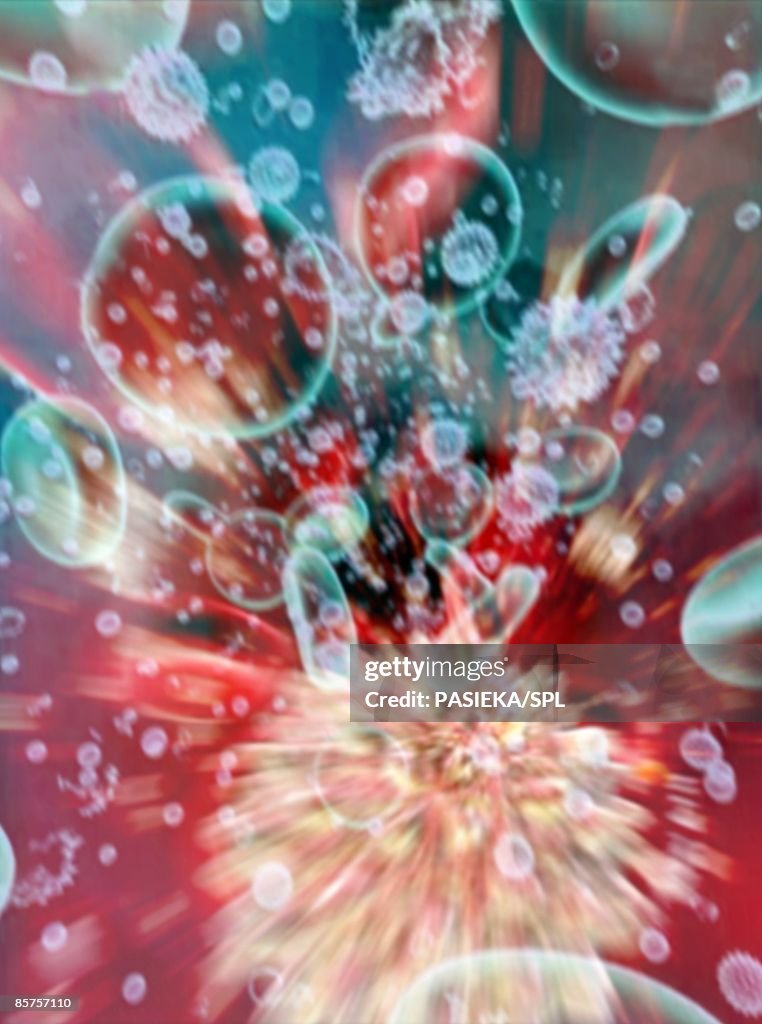 Computer artwork of avian influenza (flu) virus