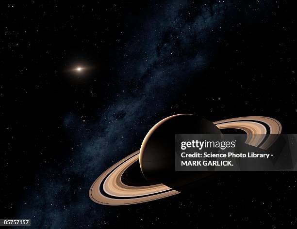 saturn planet in solar system, close-up - saturno fotografías e imágenes de stock