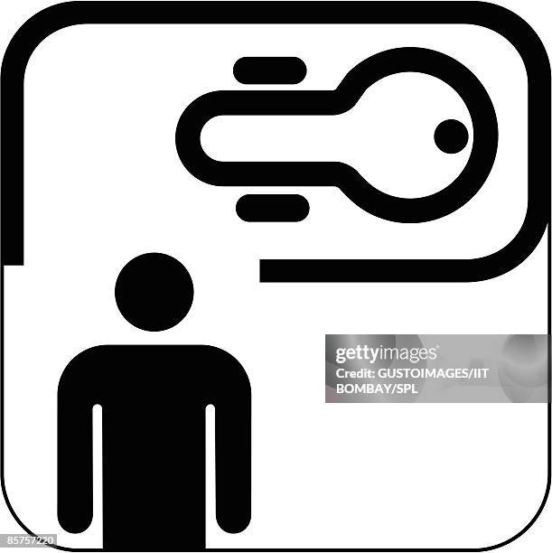 male toilet symbol against white background - herrentoiletten hinweisschild stock-grafiken, -clipart, -cartoons und -symbole