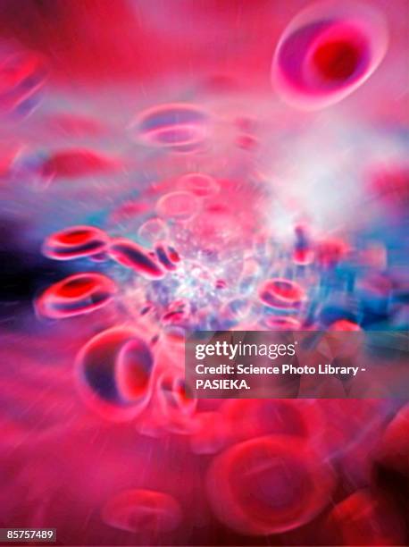 red blood cells, computer artwork - hematology 幅插畫檔、美工圖案、卡通及圖標