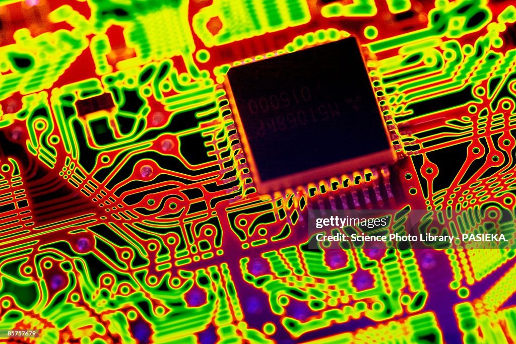 Computer chip in circuit board