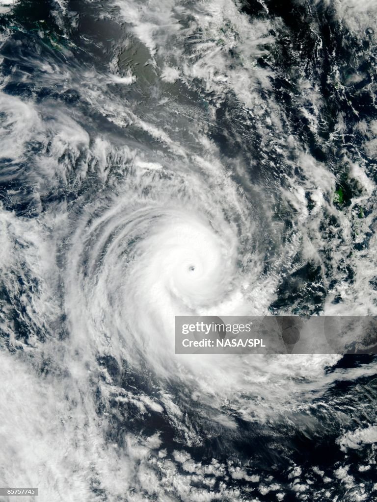 Tropical storm at Pacific island of New Caledonia