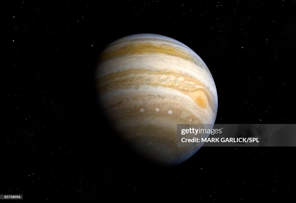 Artwork of fifth planet from Sun and largest in solar system