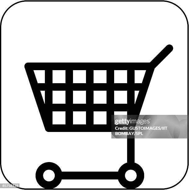 shopping symbol against white background - wheel stock illustrations