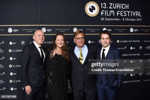 Ralph Dietrich, his wife Karin, Aaron Sorkin and Karl Spoerri attend the 'Molly's Game' premiere at the 13th Zurich Film Festival on October 4, 2017...