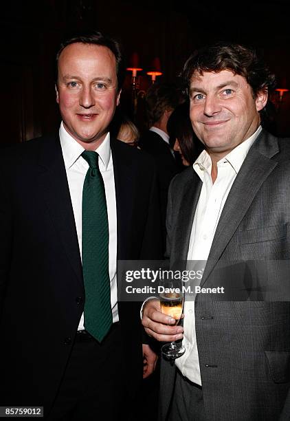 David Cameron and Charlie Brooks attend the book launch party of 'Citizen' written by Charlie Brooks, at Tramp on April 1, 2009 in London, England.