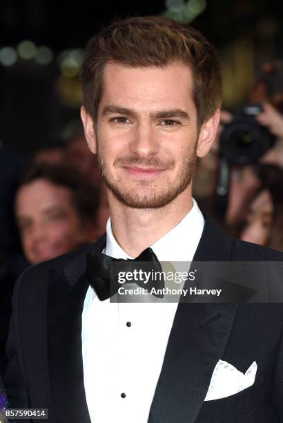 Andrew Garfield attends the European Premiere of "Breathe" on the opening night gala of the 61st BFI London Film Festival on October 4, 2017 in...