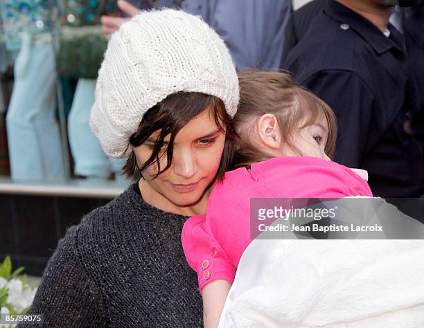 Katie Holmes and Suri sighting at the Groove on April 1, 2009 in Los Angeles, California.