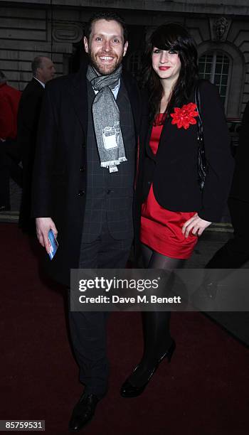 Dave Gorman and a guest arrive at the speciel screening of 'In The Loop', at the Curzon Cinema on April 1, 2009 in London, England.