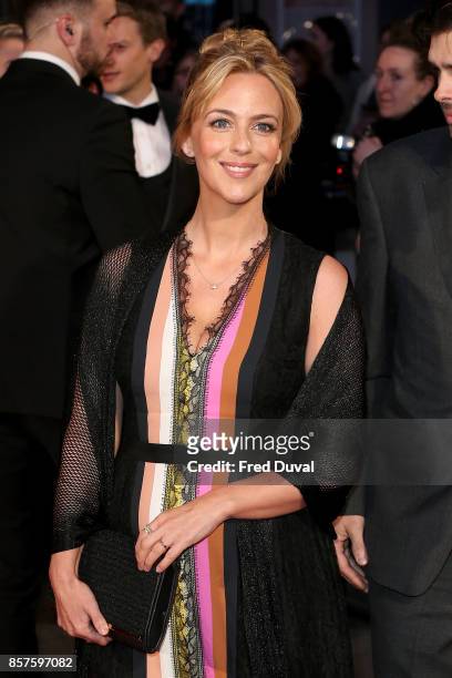 Miranda Raison attends the "Breathe" Opening Night Gala and European Premiere during the 61st BFI London Film Festival at Odeon Leicester Square on...