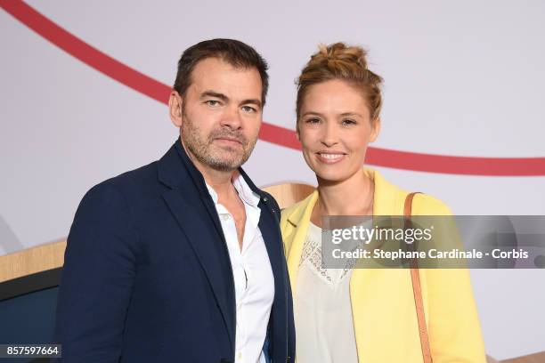 Clovis Cornillac and Lilou Fogli pose before the Press Conference of the presentation of the France Olympique team 100 Days Prior The Pyeongchang...