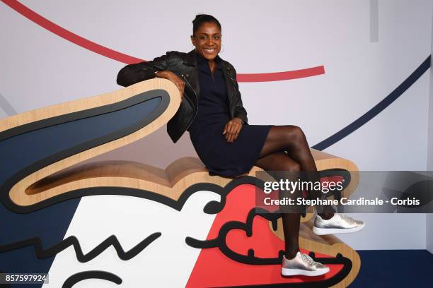 Marie-Jose Perec poses before the Press Conference of the presentation of the France Olympique team 100 Days Prior The Pyeongchang Olympic Games at...