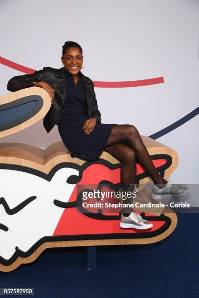 Marie-Jose Perec poses before the Press Conference of the presentation of the France Olympique team 100 Days Prior The Pyeongchang Olympic Games at...