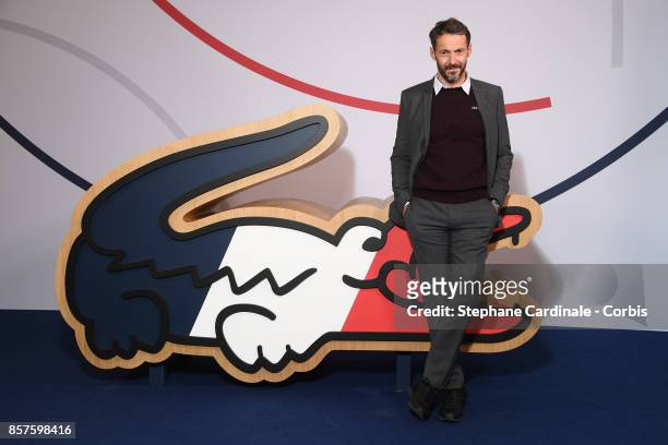 Julien Boisselier poses before the Press Conference of the presentation of the France Olympique team 100 Days Prior The Pyeongchang Olympic Games at...