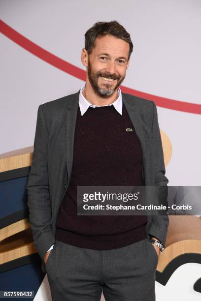 Julien Boisselier poses before the Press Conference of the presentation of the France Olympique team 100 Days Prior The Pyeongchang Olympic Games at...