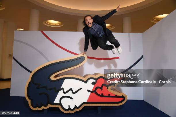 Philippe Candeloro poses before the Press Conference of the presentation of the France Olympique team 100 Days Prior The Pyeongchang Olympic Games at...