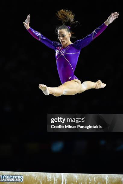 Catalina Ponor of Romania competes on the balance beam during the qualification round of the Artistic Gymnastics World Championships on October 4,...